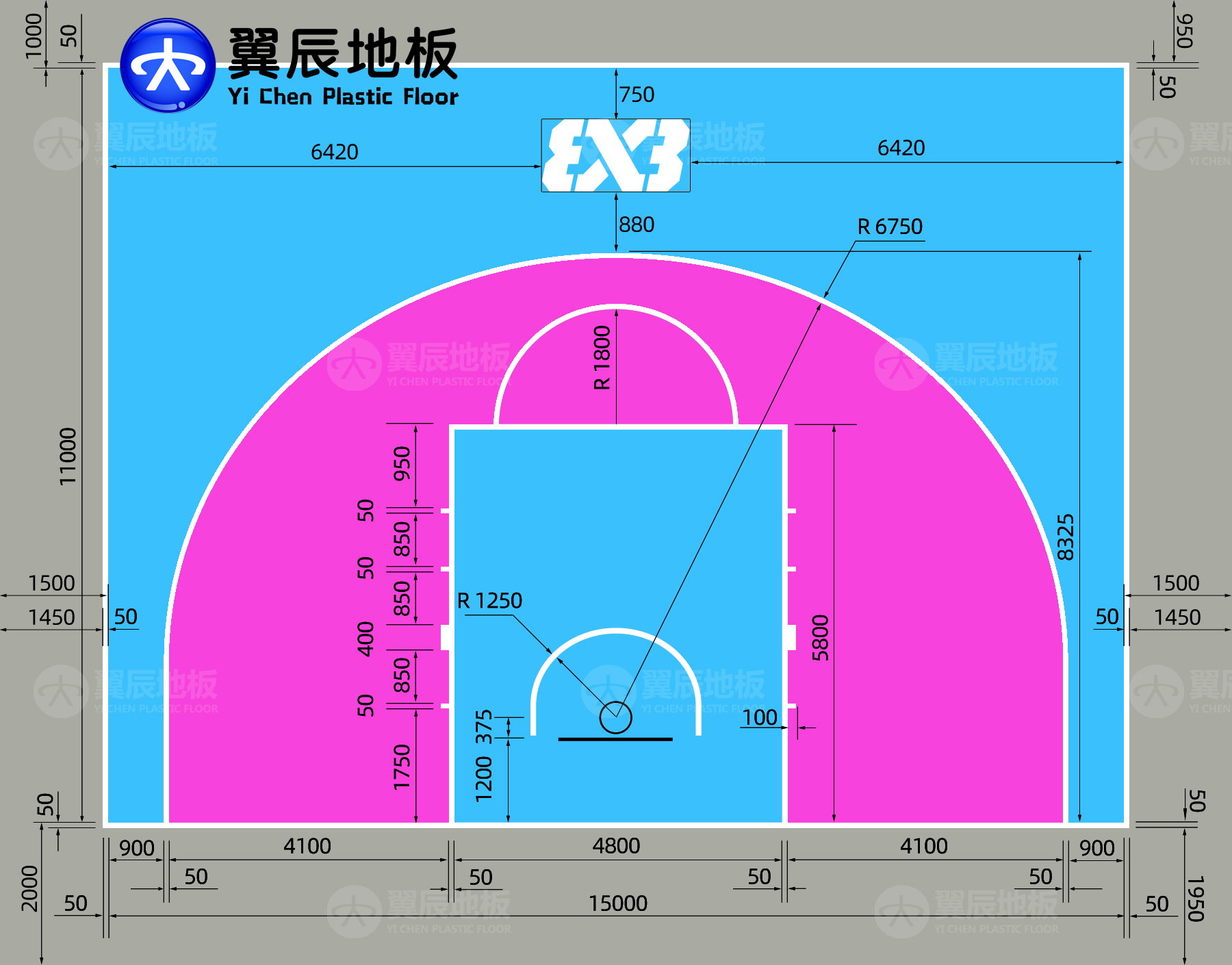 三對三籃球場尺寸 三對三籃球場尺寸